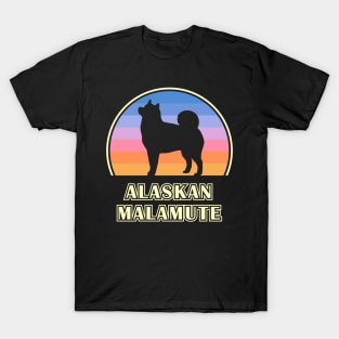 Alaskan Malamute Vintage Sunset Dog T-Shirt